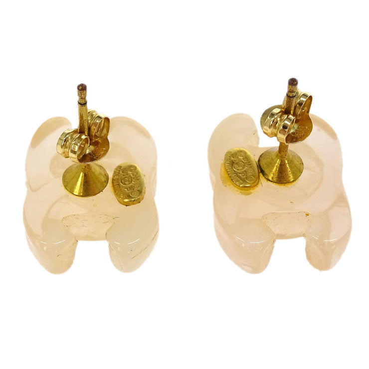 Chanel Piercing Earrings Clear CC 01P 125208