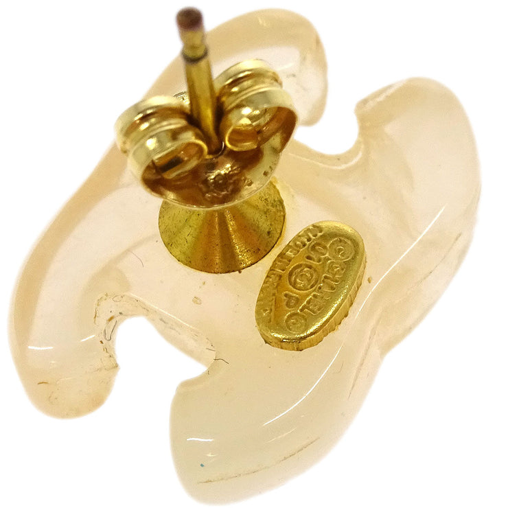 Chanel Piercing Earrings Clear CC 01P 125208