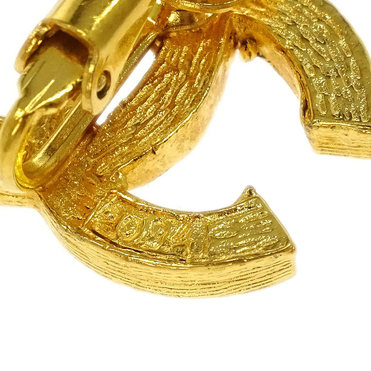 Chanel Gold CC Earrings Clip-On Rhinestone 2084 125211