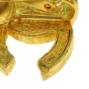 Chanel Gold CC Earrings Clip-On Rhinestone 2084 125211