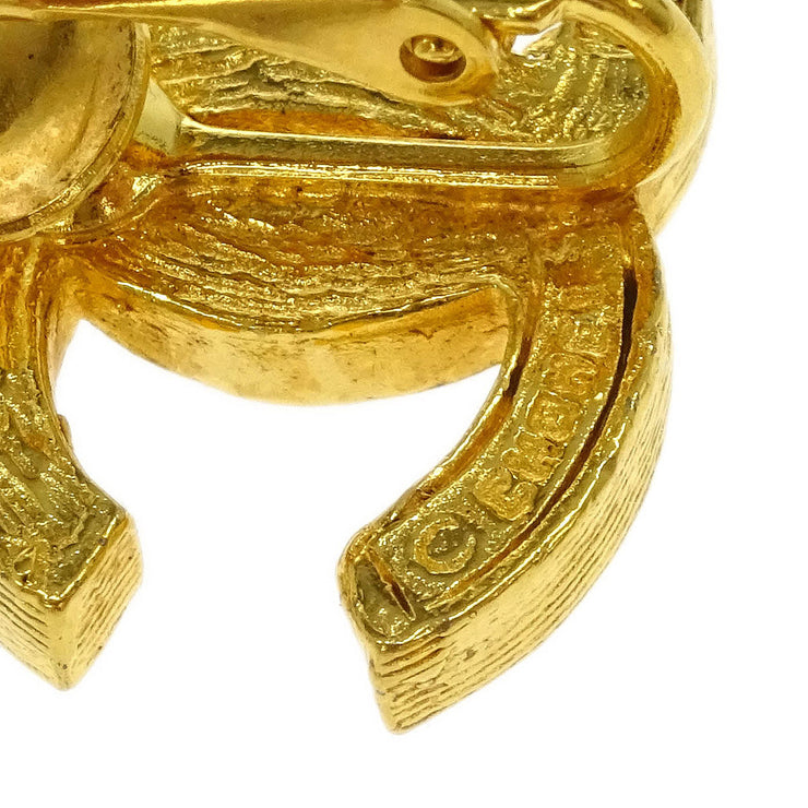 Chanel Gold CC Earrings Clip-On Rhinestone 2084 125211