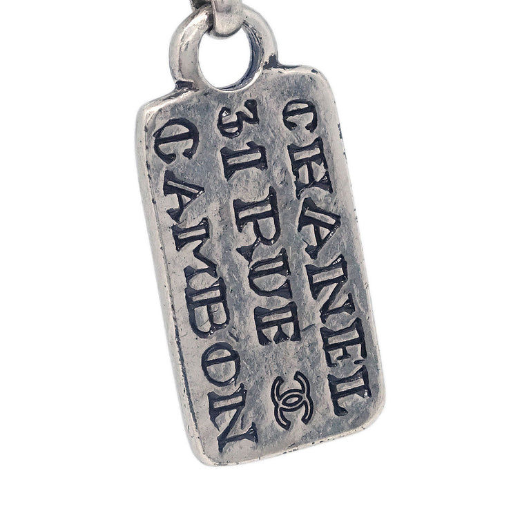 Chanel Dangle CC Earrings Clip-On Silver 99A 125214