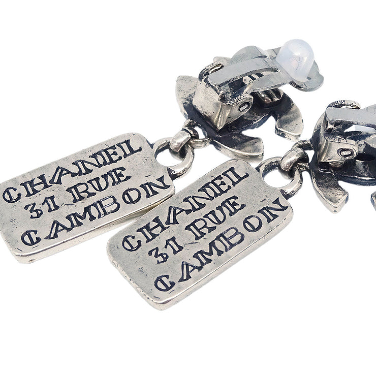 Chanel Dangle CC Earrings Clip-On Silver 99A 125214
