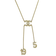Chanel Gold CC Pendant Necklace Rhinestone 01C 125215
