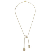 Chanel Gold CC Pendant Necklace Rhinestone 01C 125215