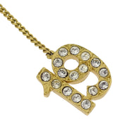 Chanel Gold CC Pendant Necklace Rhinestone 01C 125215