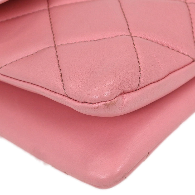 Chanel Pink Lambskin Shoulder Bag 125222