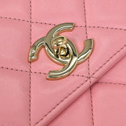 Chanel Pink Lambskin Shoulder Bag 125222
