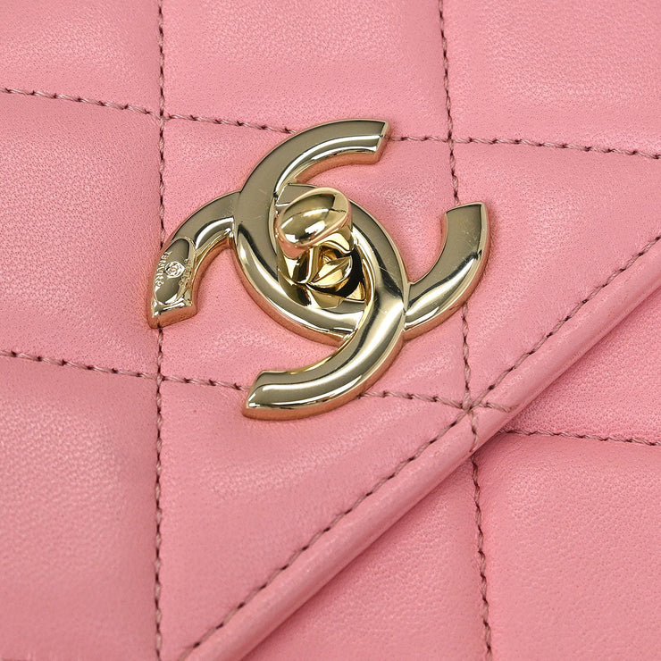 Chanel Pink Lambskin Shoulder Bag 125222
