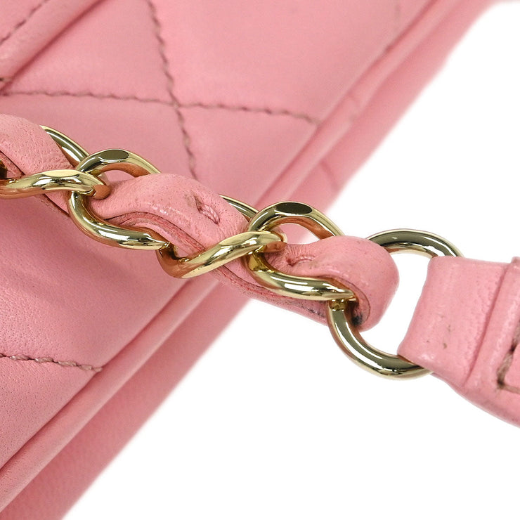 Chanel Pink Lambskin Shoulder Bag 125222