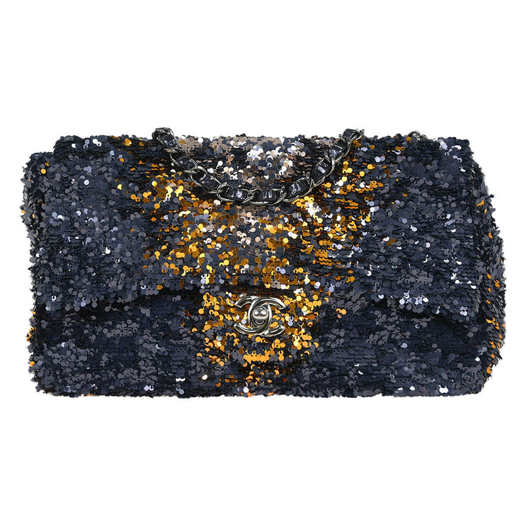 Chanel Navy Sequins Shoulder Bag 125227