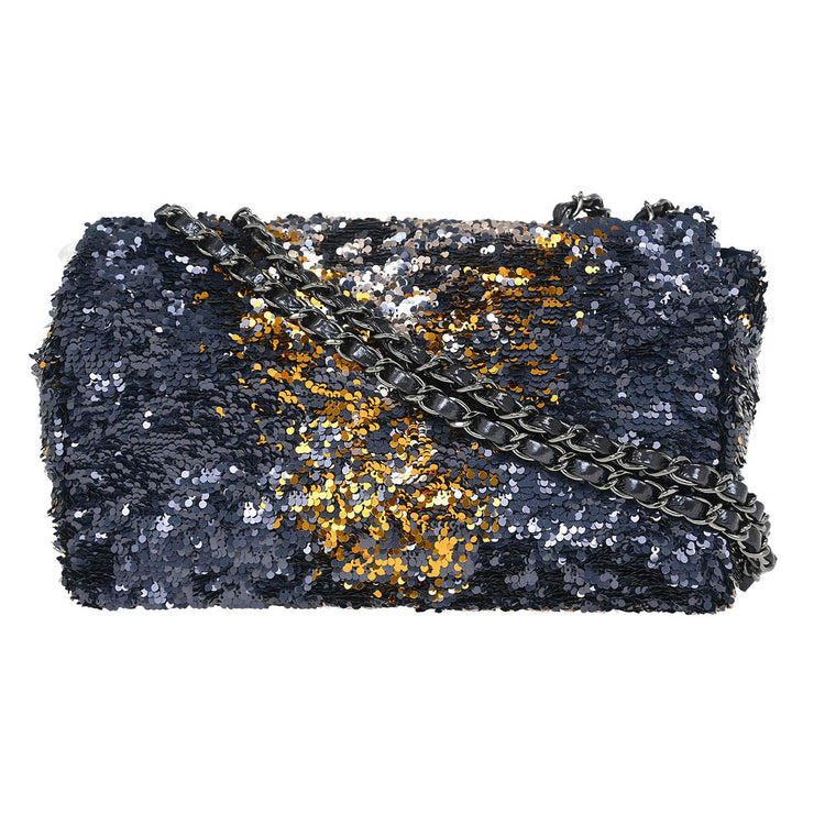 Chanel Navy Sequins Shoulder Bag 125227