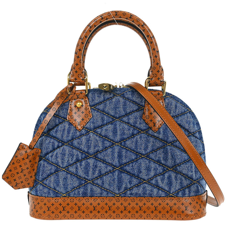 Louis Vuitton Denim Malletage Alma BB 2way Handbag M55048 FL1159 125228