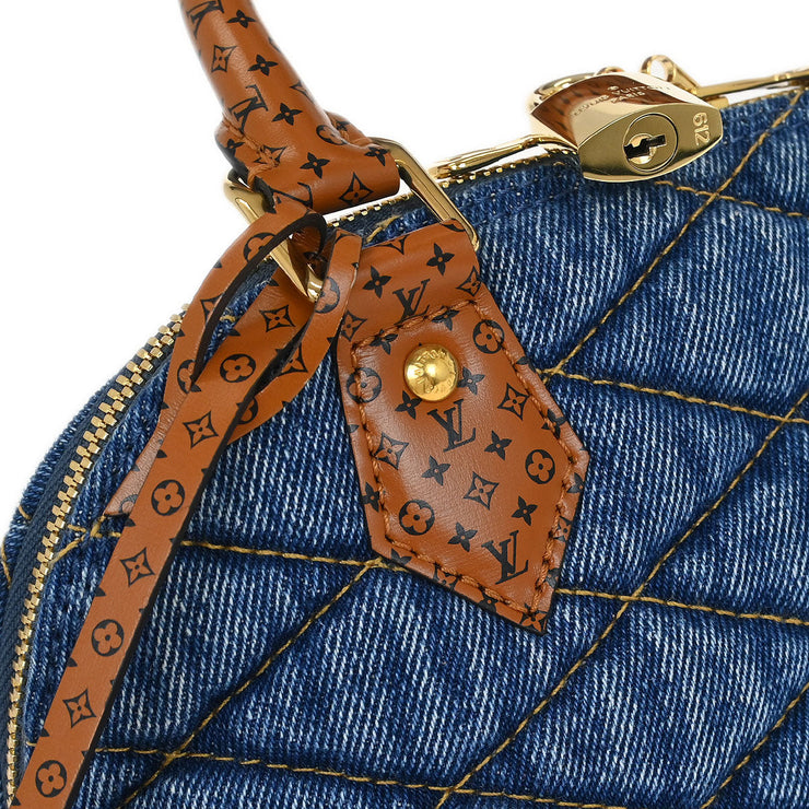 Louis Vuitton Denim Malletage Alma BB 2way Handbag M55048 FL1159 125228