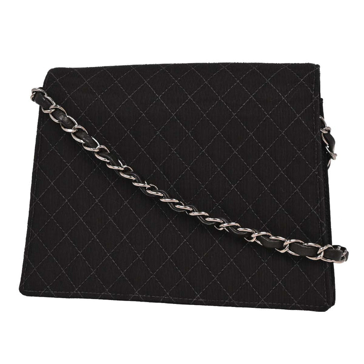 Chanel Black Canvas Emblem Shoulder Bag 125231