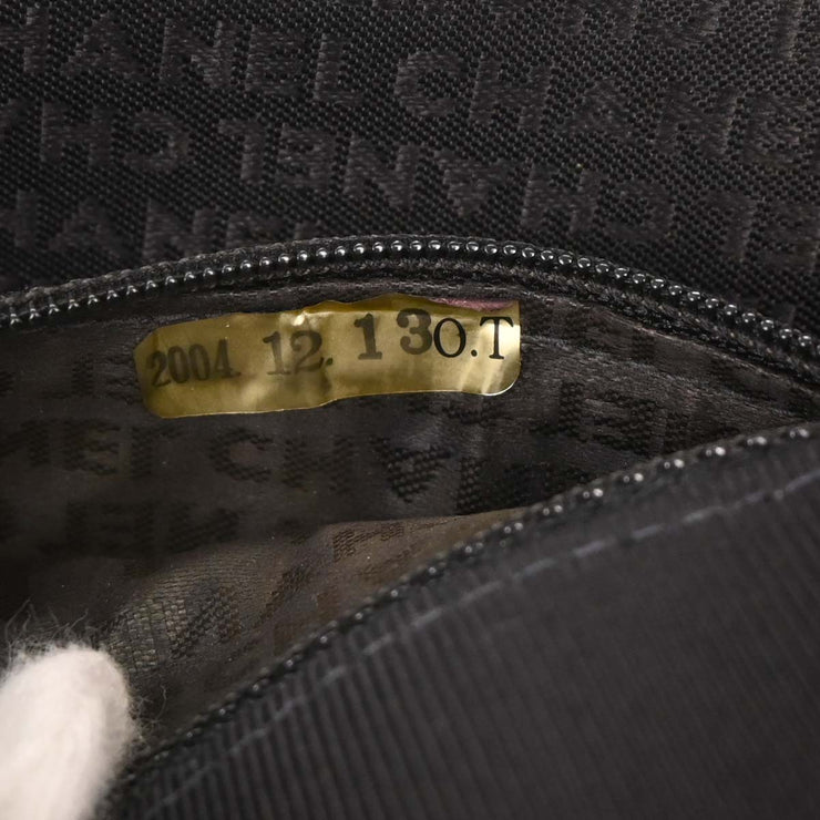 Chanel Black Canvas Emblem Shoulder Bag 125231