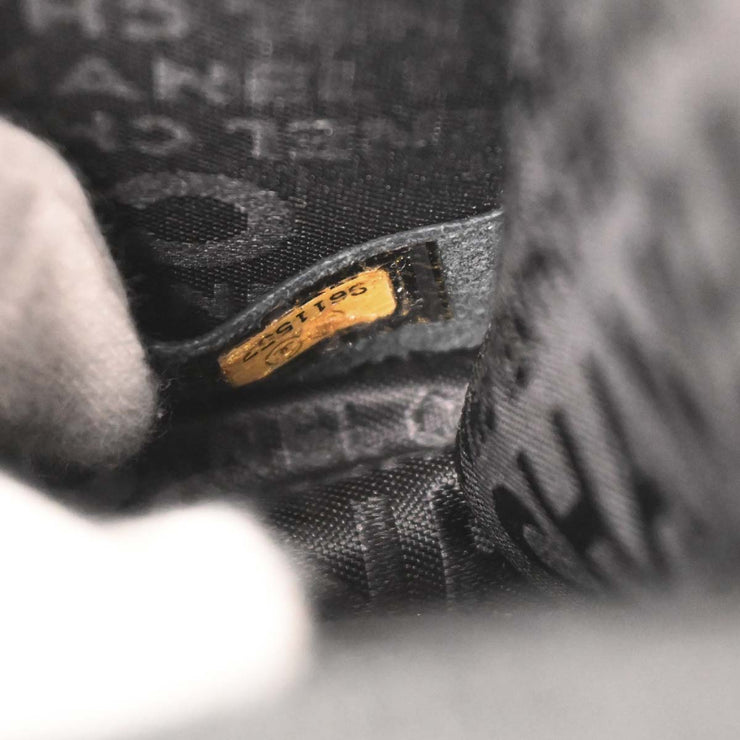 Chanel Black Canvas Emblem Shoulder Bag 125231