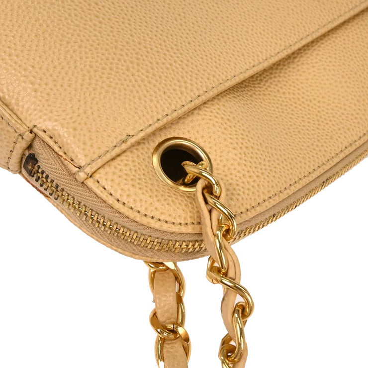 Chanel Beige Calfskin Shoulder Bag 125232