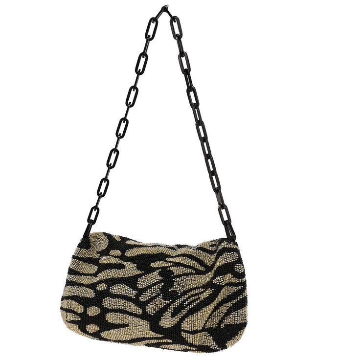 Gucci Black Gray Beaded Handbag 001.3929 000926 125238