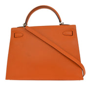 Hermes Orange Swift Kelly 32 Sellier 2way Handbag X21 Square:H 125241