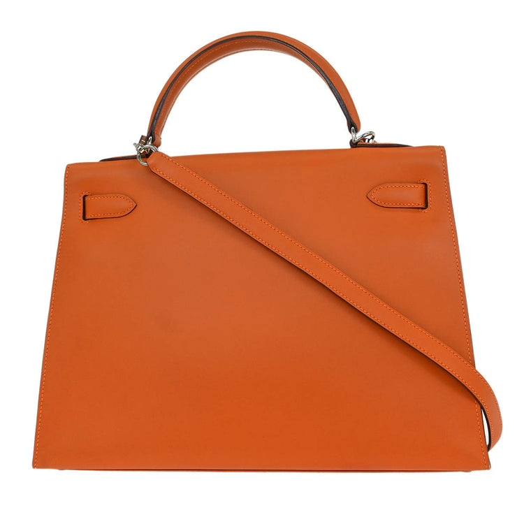 Hermes Orange Swift Kelly 32 Sellier 2way Handbag X21 Square:H 125241