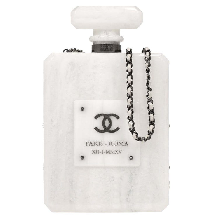 Chanel White Acrylic Perfume Bottle Shoulder Bag 125243