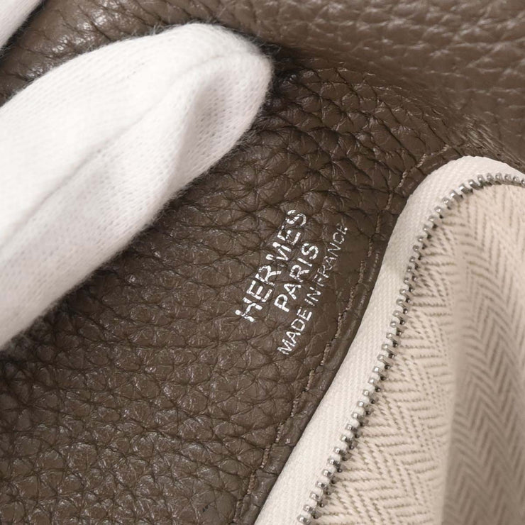 Hermes Taupe Gray Taurillon Clemence Alfred 35 Messenger Bag  Square:R B189 125245