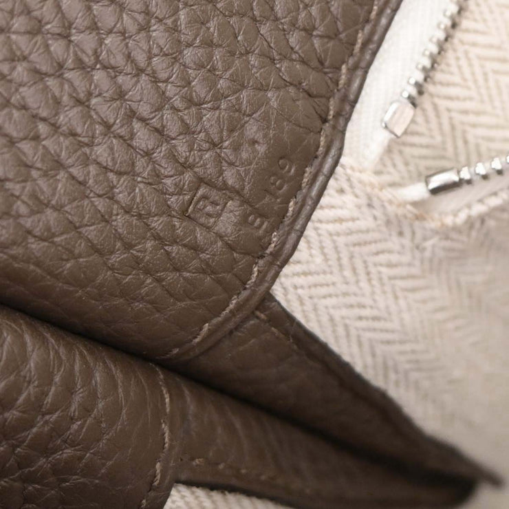 Hermes Taupe Gray Taurillon Clemence Alfred 35 Messenger Bag  Square:R B189 125245