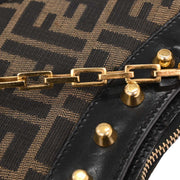 Fendi Black Brown Studded Zucca Handbag 8316605001 125249