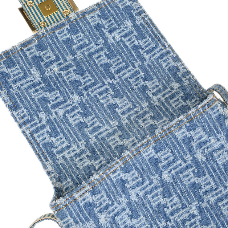 Fendi Light Blue Denim Zucca Shoulder Bag 2362 8BT075 TZH 068 125252