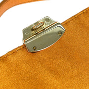 Fendi Metallic Orange Leather Sequins Compilation Handbag 125257