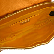 Fendi Metallic Orange Leather Sequins Compilation Handbag 125257