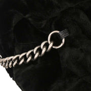 Chanel Black Artificial Fur Hobo 2way Handbag 125258
