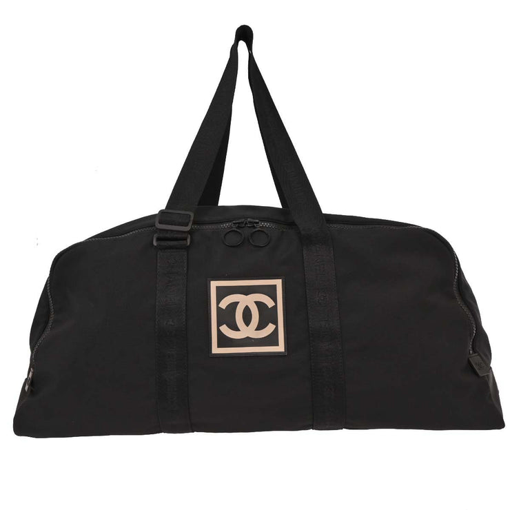 Chanel Black Nylon Sport Line Duffle Gym Handbag 125261