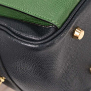 Hermes Green Blue Indigo Courchevel Lorraine Handbag Z Square:J 125271