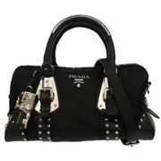 Prada Black Nylon 2way Handbag 180 125272