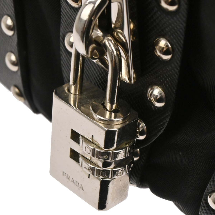 Prada Black Nylon 2way Handbag 180 125272