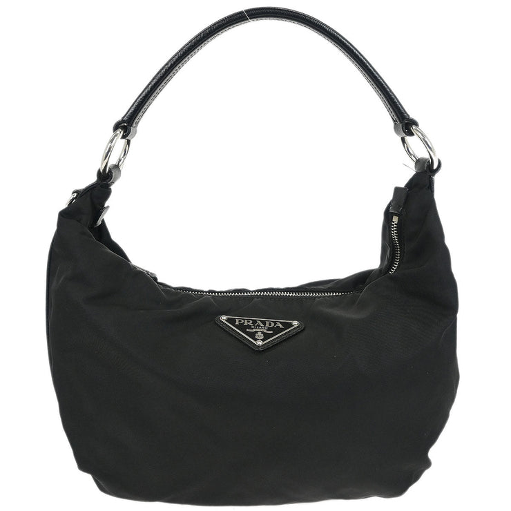Prada Black Nylon Hobo Handbag 165 125288