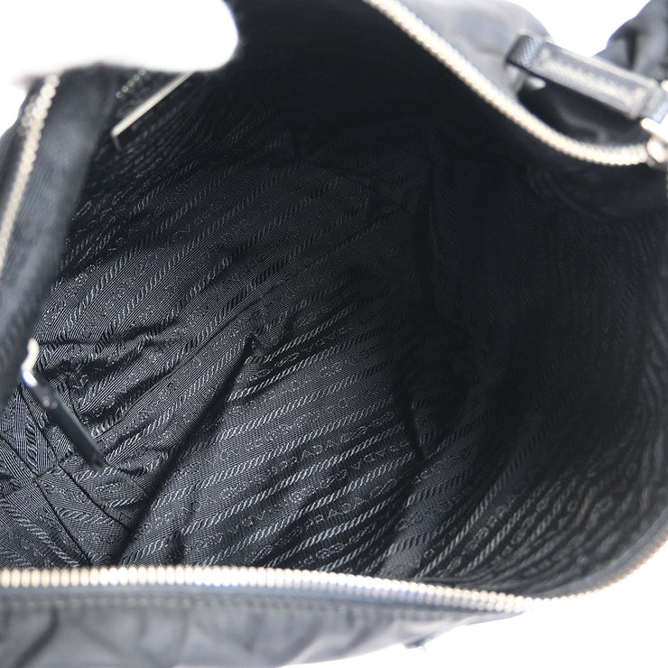 Prada Black Nylon Hobo Handbag 165 125288