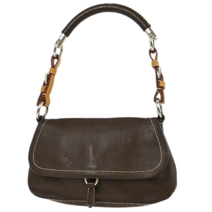 Prada Brown Leather Handbag BR1827 7M 125291