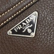 Prada Brown Leather Handbag BR1827 7M 125291
