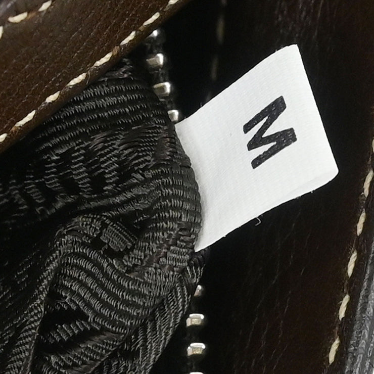 Prada Brown Leather Handbag BR1827 7M 125291