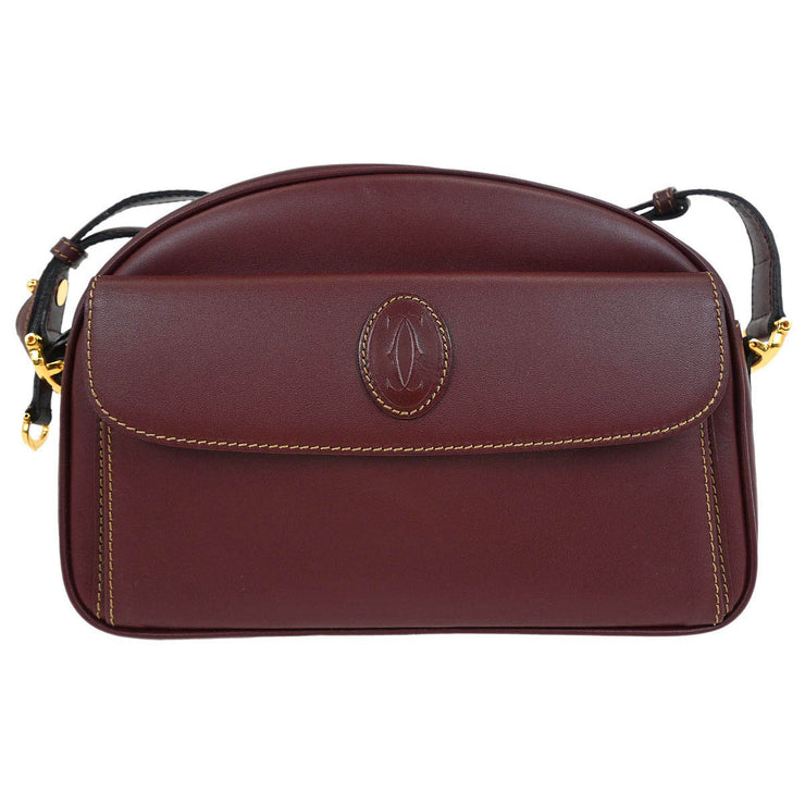 Cartier Bordeaux Leather must de Cartier Shoulder Bag 125293