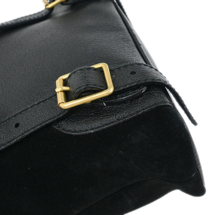 Gucci Black Suede Bamboo Backpack 003.2852.0030.0 125294