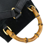 Gucci Black Suede Bamboo Backpack 003.2852.0030.0 125294