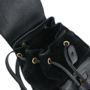 Gucci Black Suede Bamboo Backpack 003.2852.0030.0 125294