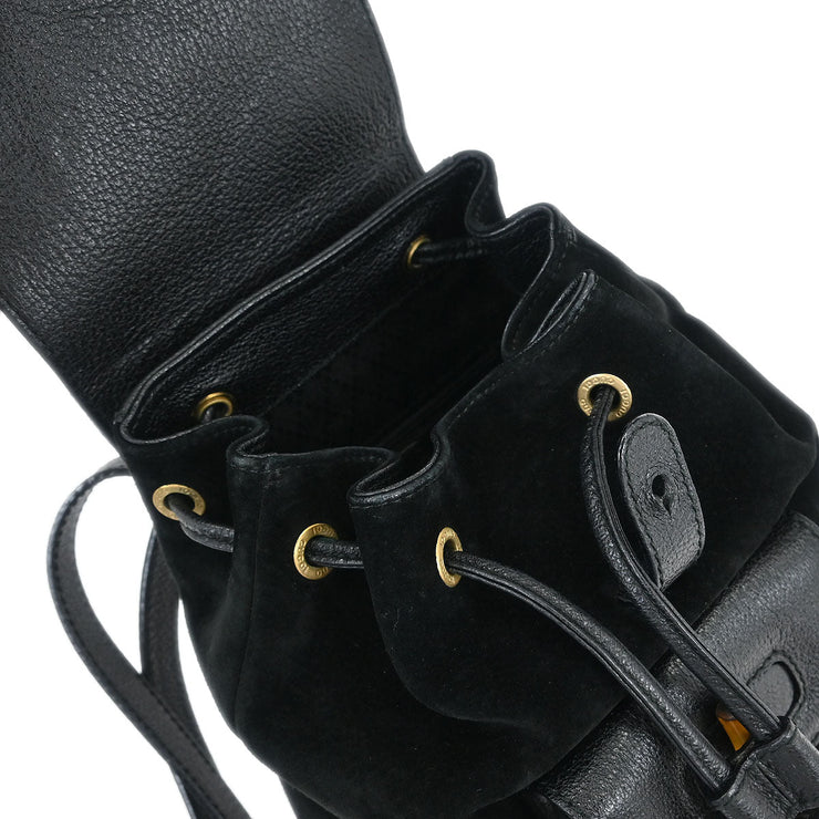 Gucci Black Suede Bamboo Backpack 003.2852.0030.0 125294