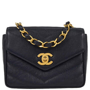 Chanel Navy Calfskin Single Flap Shoulder Bag 125312