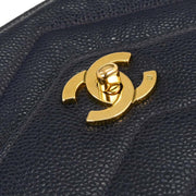 Chanel Navy Calfskin Single Flap Shoulder Bag 125312