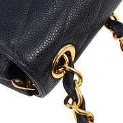 Chanel Navy Calfskin Single Flap Shoulder Bag 125312